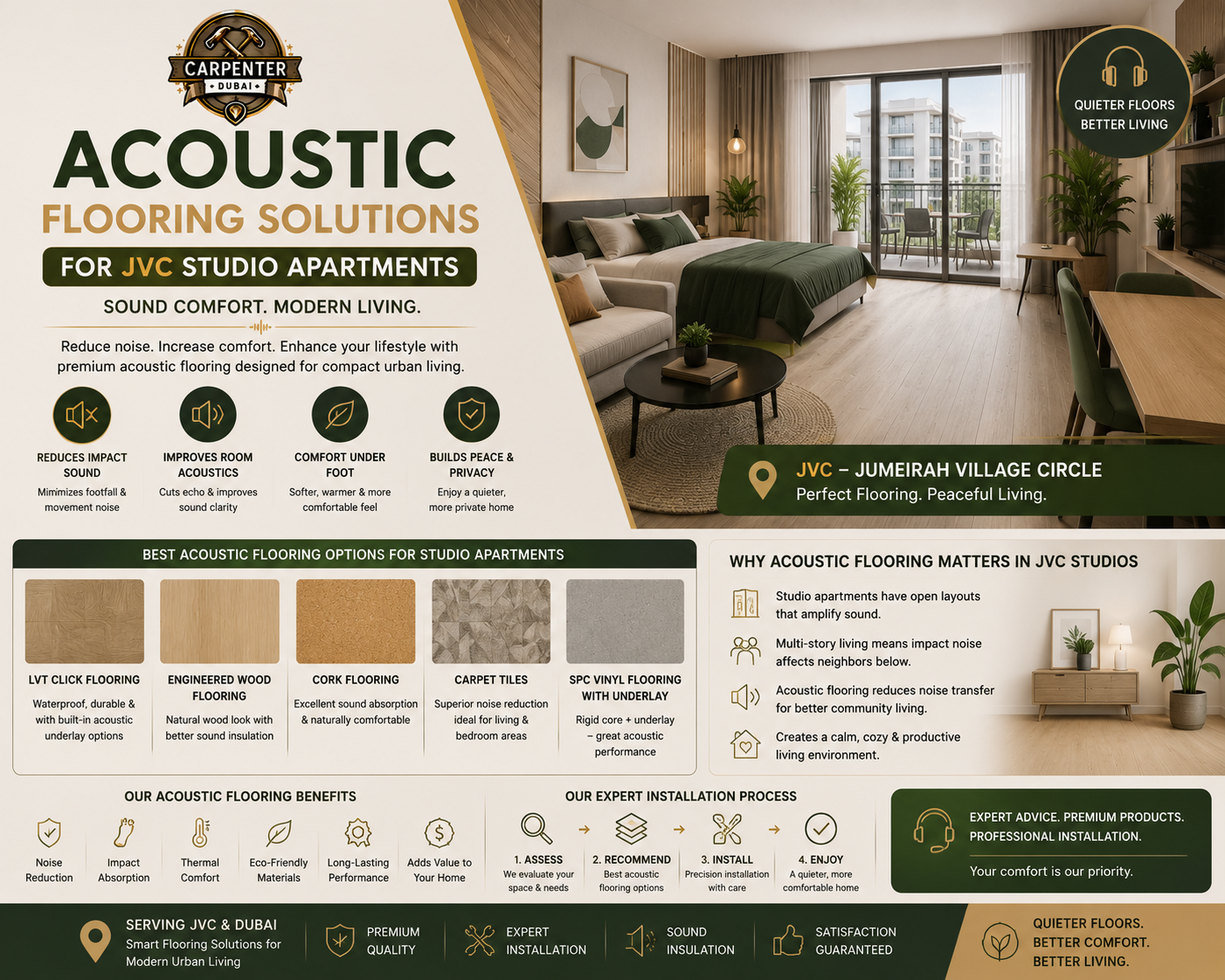 Read more about the article Acoustic Flooring Solutions for JVC Studio Apartments