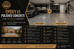 Read more about the article Epoxy vs Polished Concrete for JVC Villa Garages