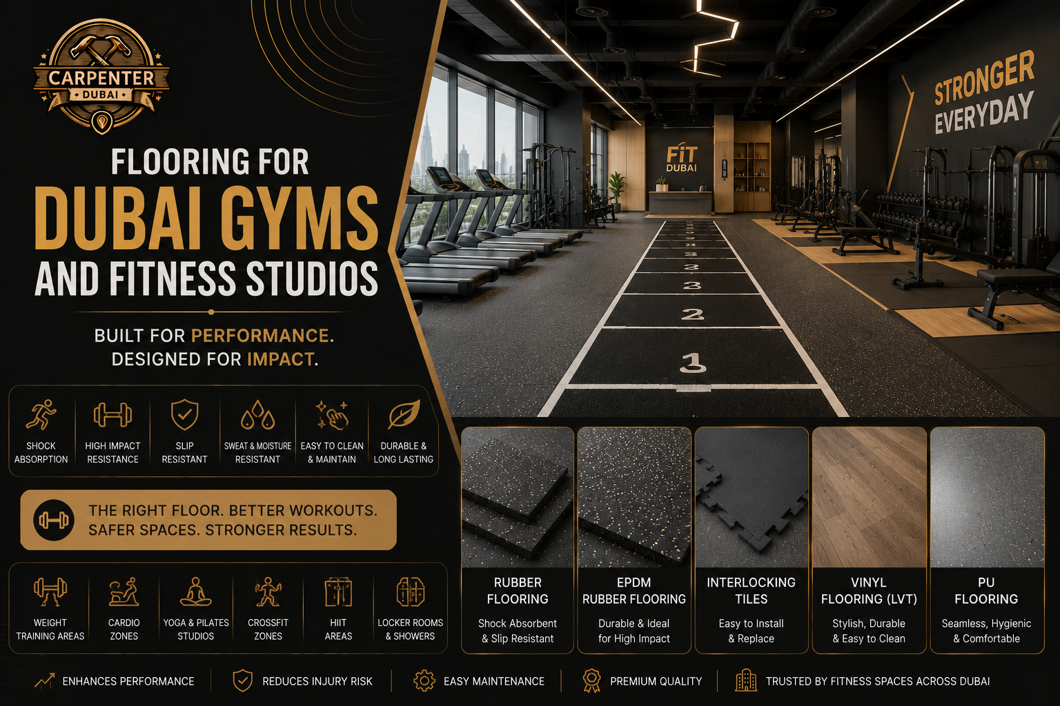 Read more about the article Flooring for Dubai Gyms and Fitness Studios