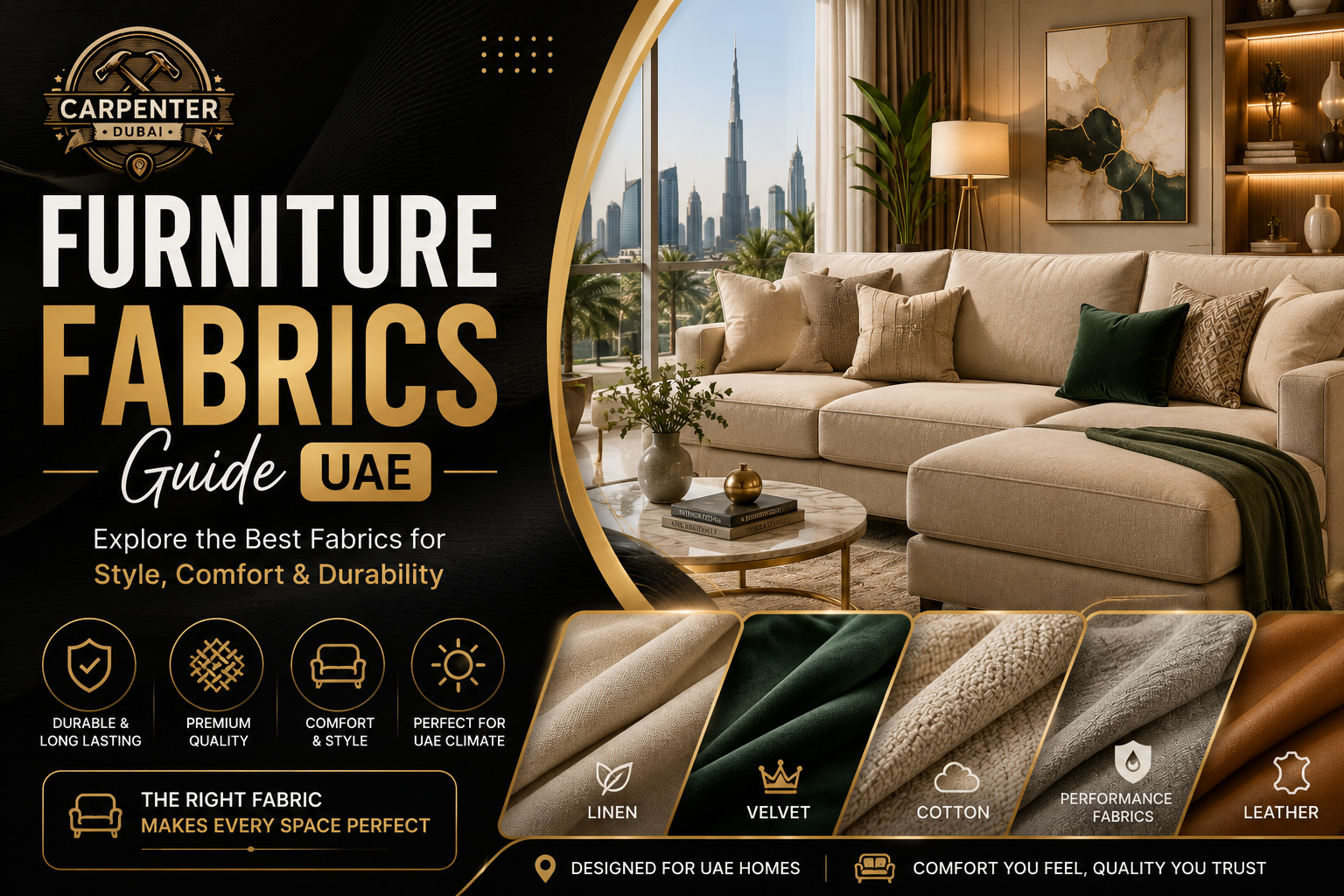 Read more about the article Furniture Fabrics Guide UAE